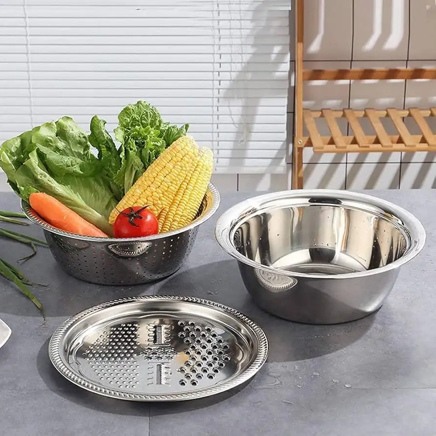 3 In 1 Vegetable Cutter with Drain Basket - Image 2